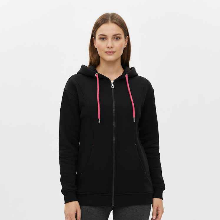 Minimal Zip-Up Hoodie with Panel Detailing