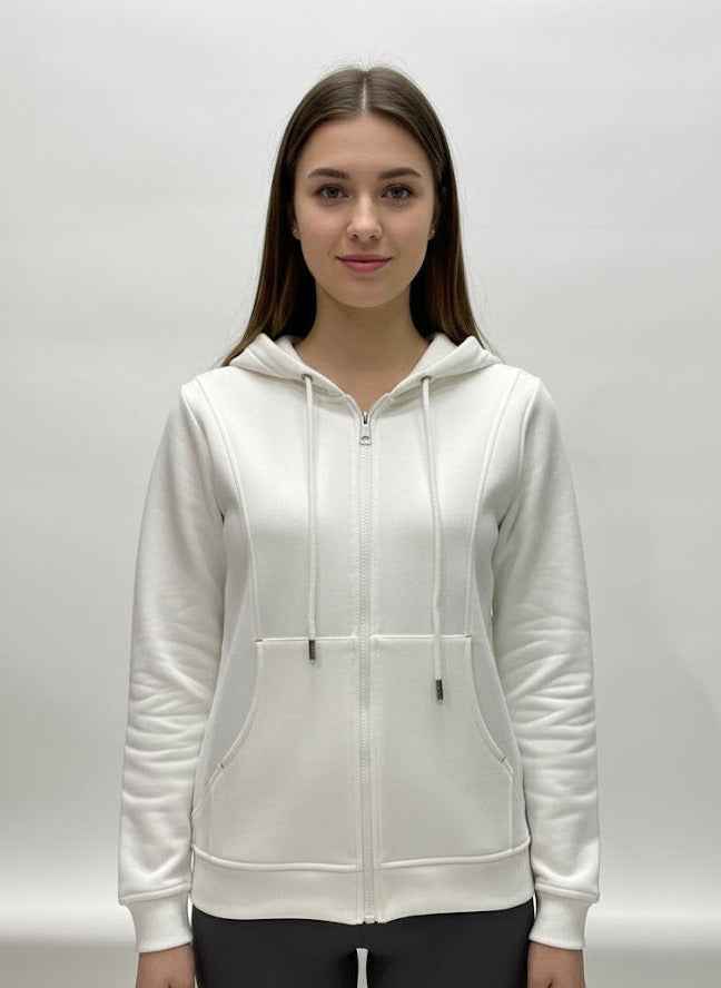 Minimal Zip-Up Hoodie with Panel Detailing