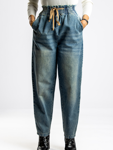 High Waist Elastic Jeans