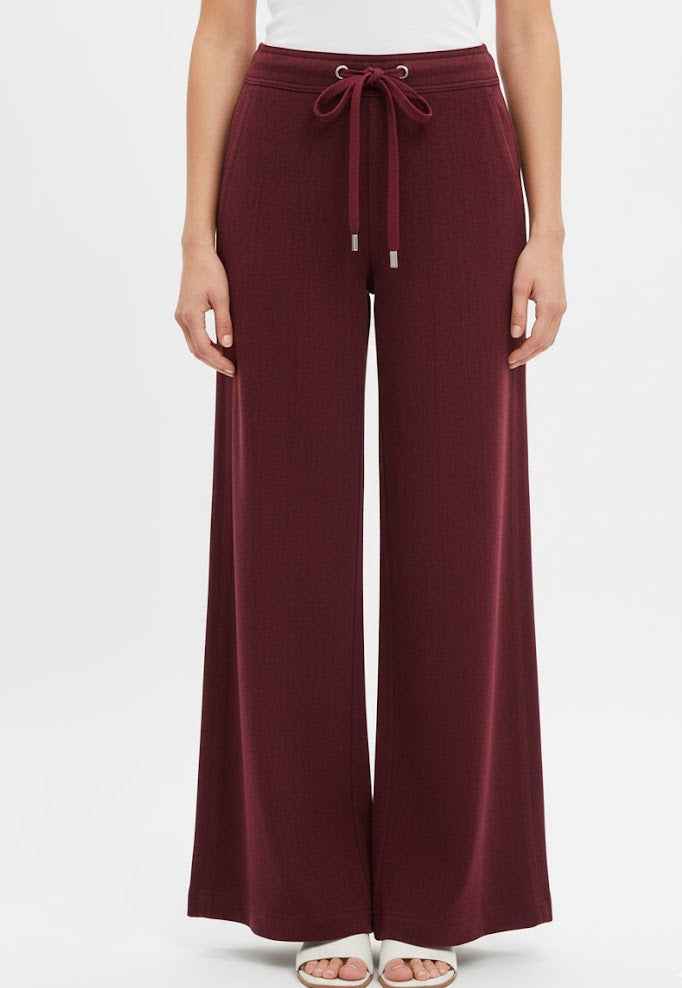 High-Waist Wide-Leg Drawstring Pants