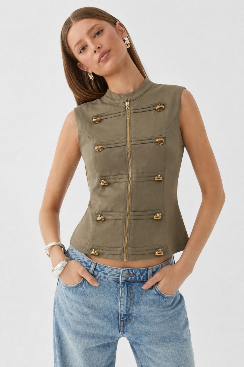 Zip-Up Tailored Vest – ONE MORE women's vest – view 4