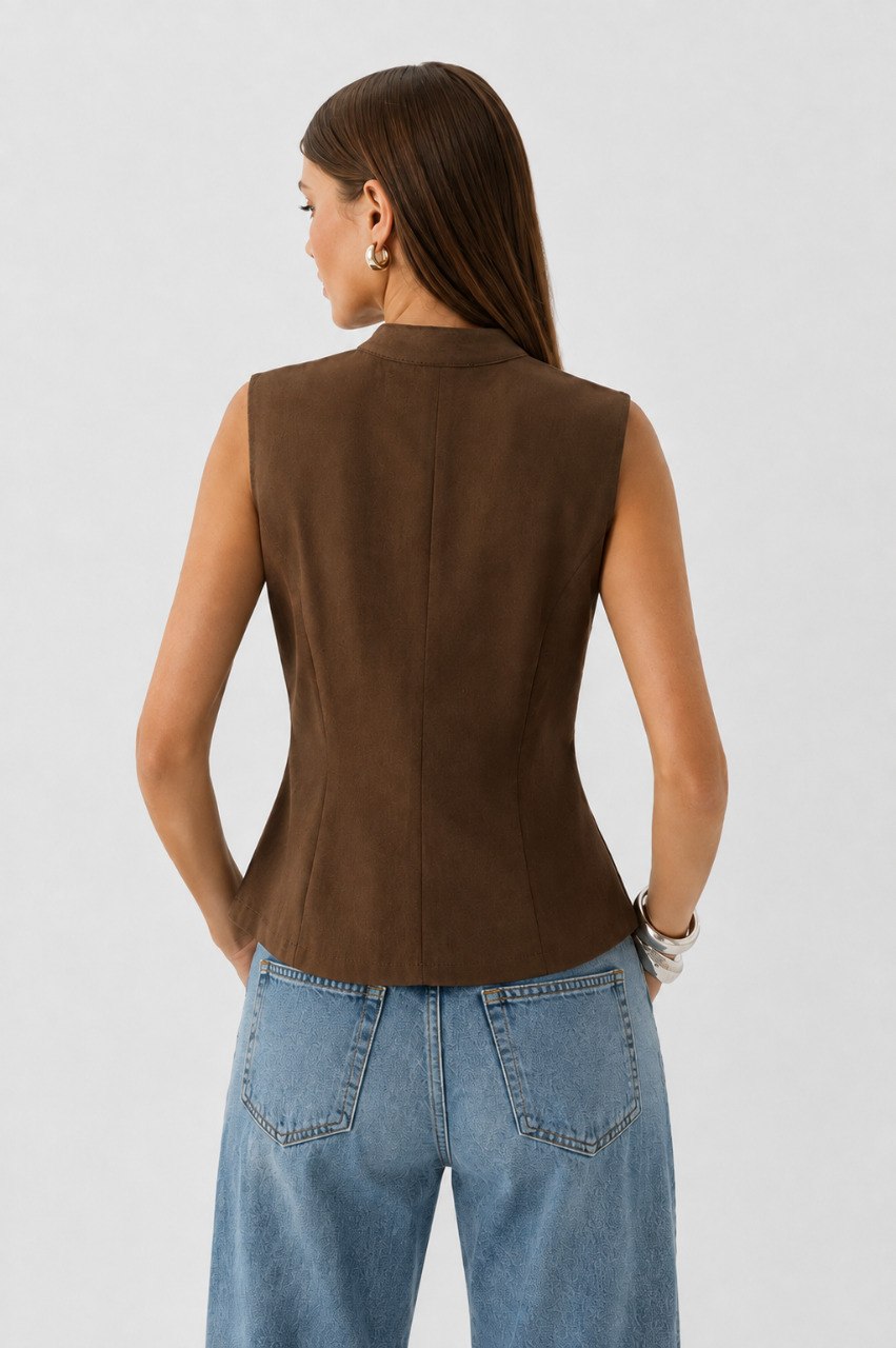 Zip-Up Tailored Vest – ONE MORE women's vest – view 6