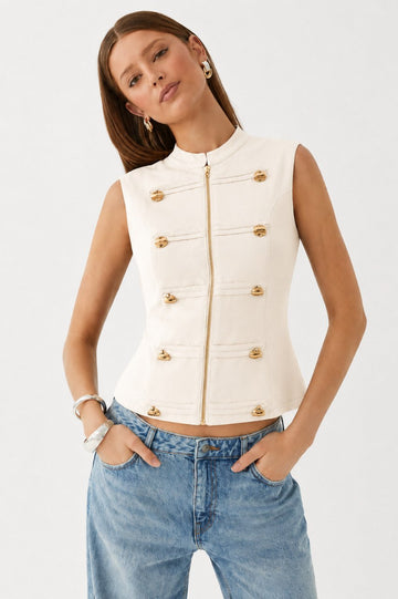 Zip-Up Tailored Vest