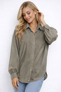 Twist Back Detail Button-Down Blouse