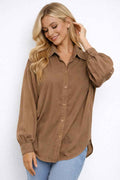 Twist Back Detail Button-Down Blouse