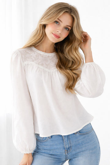 Women’s Blouse with Elegant Lace Detail