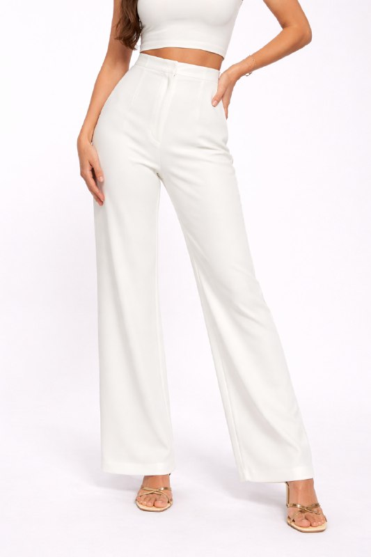 High-Waisted Wide-Leg Tailored Trousers