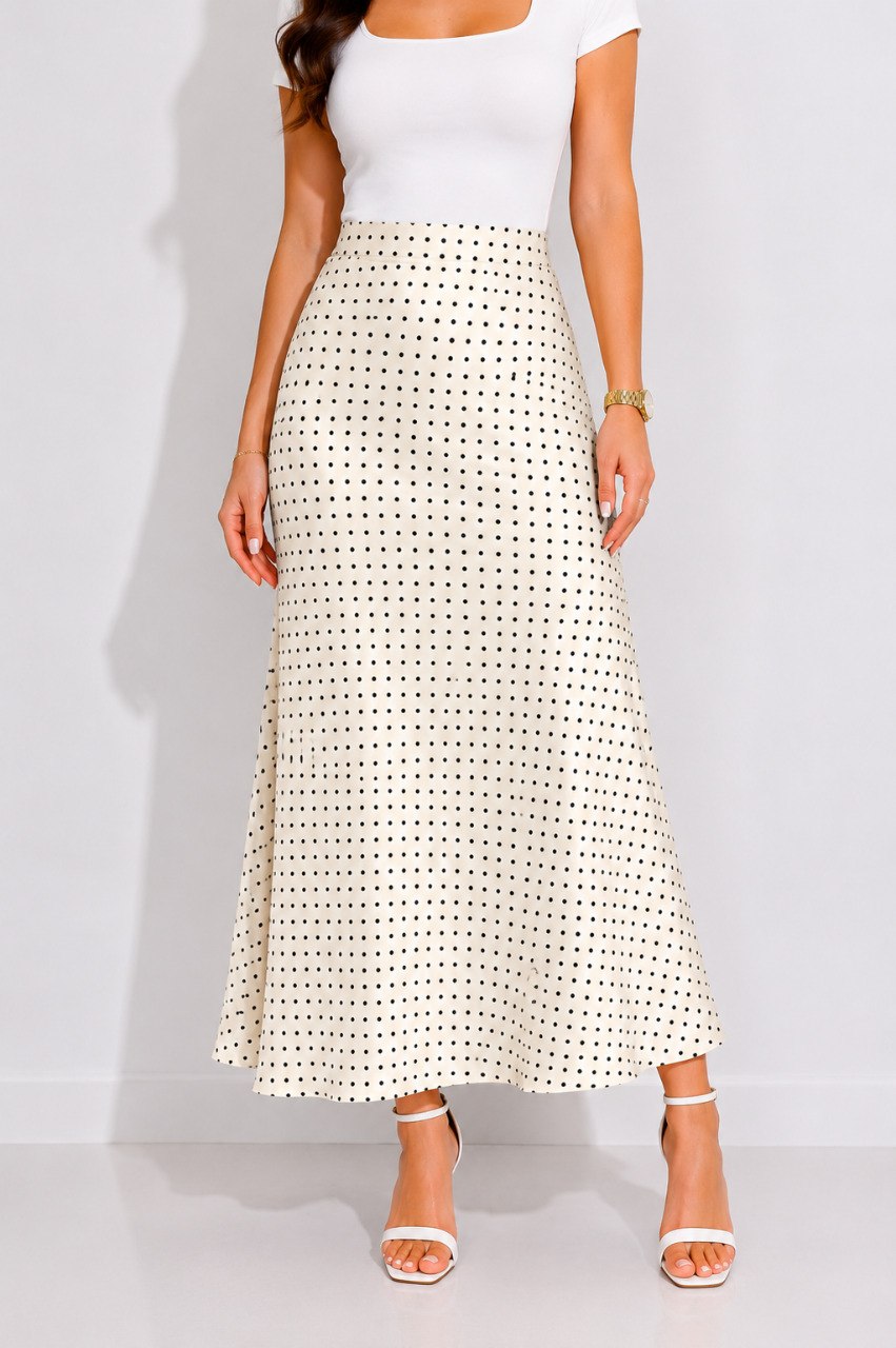 Polka Dot A-Line Maxi Skirt – ONE MORE women's skirt – view 3