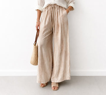 Linen Wide-Leg Pants