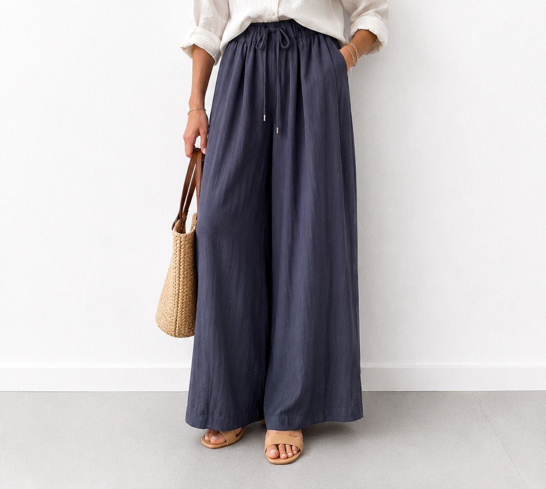 Linen Wide-Leg Pants