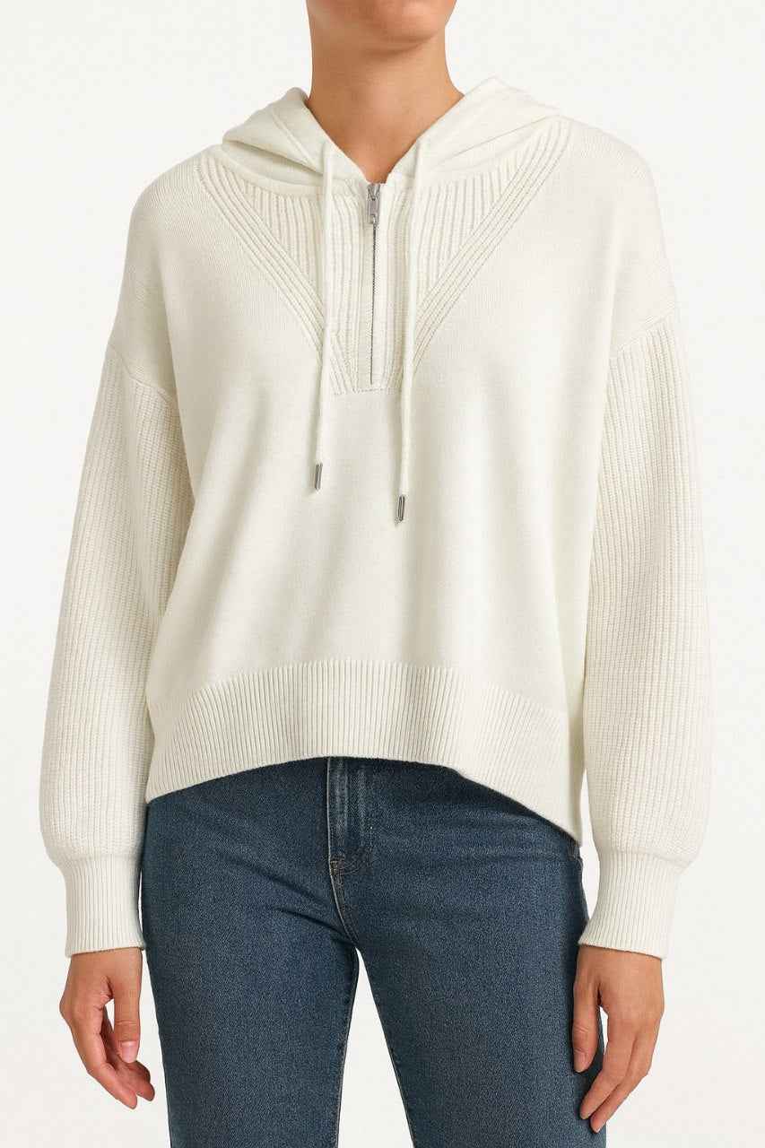 Half Zip Knitted Hoodie