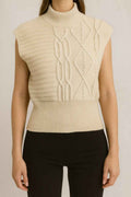 High Neck Knitted Sleeveless Top