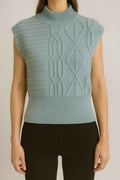 High Neck Knitted Sleeveless Top