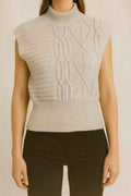 High Neck Knitted Sleeveless Top