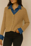 Cable Knit Cardigan with Gold Buttons