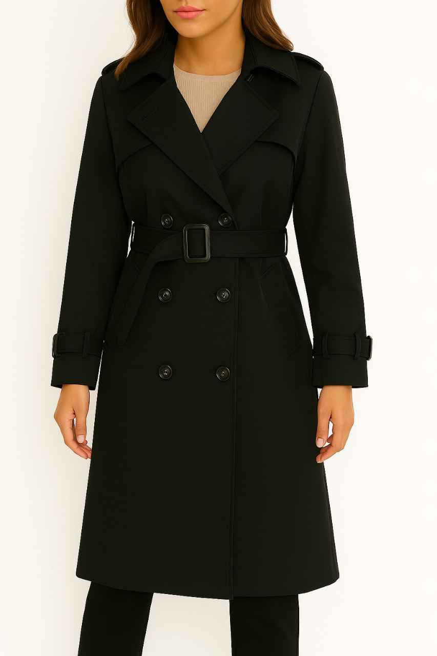 Long Trench Coat with Belt
