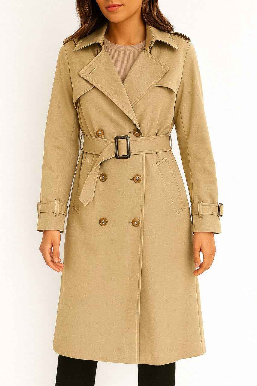 Long Trench Coat with Belt