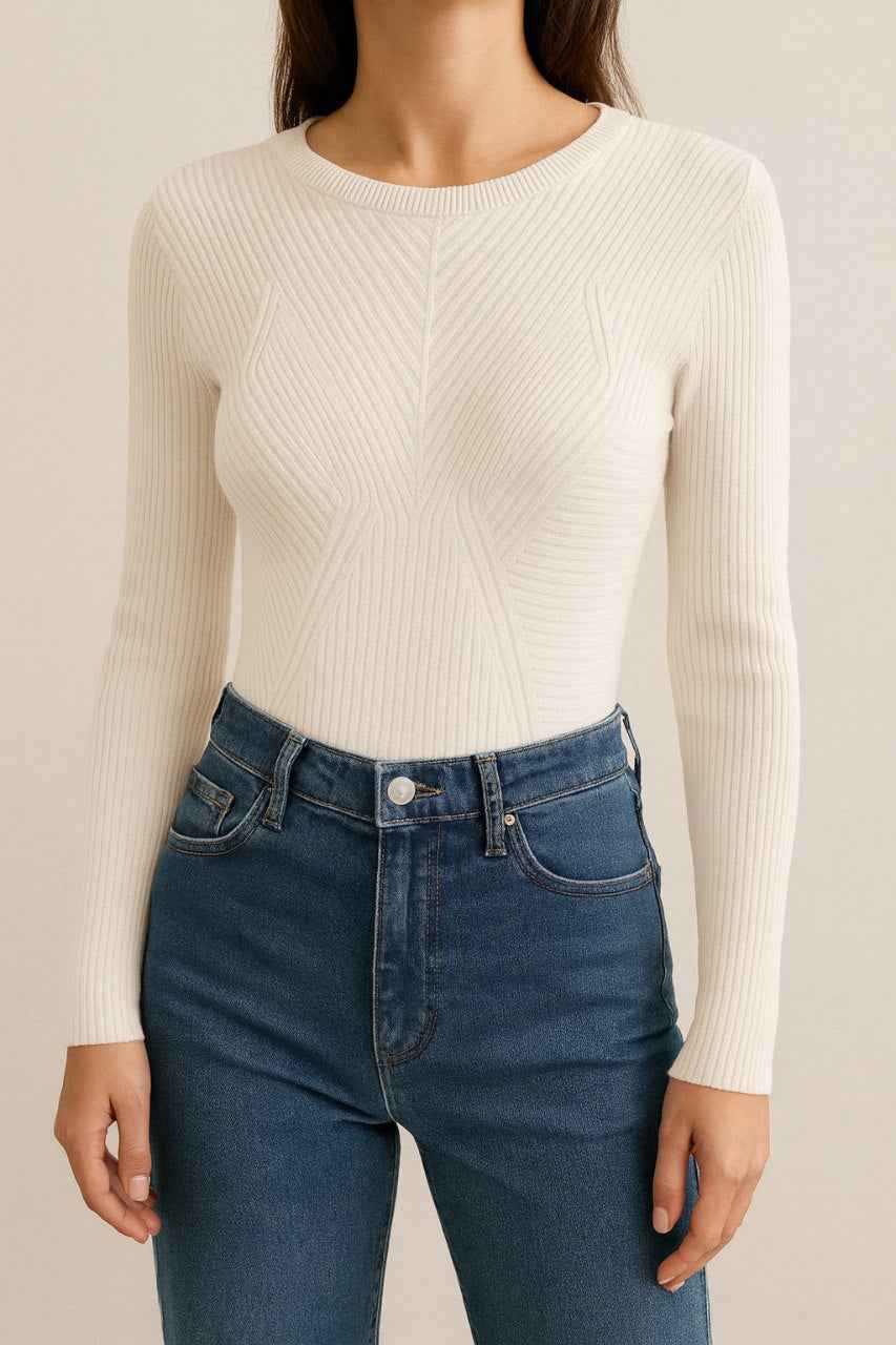 Ribbed Knitted Bodysuit