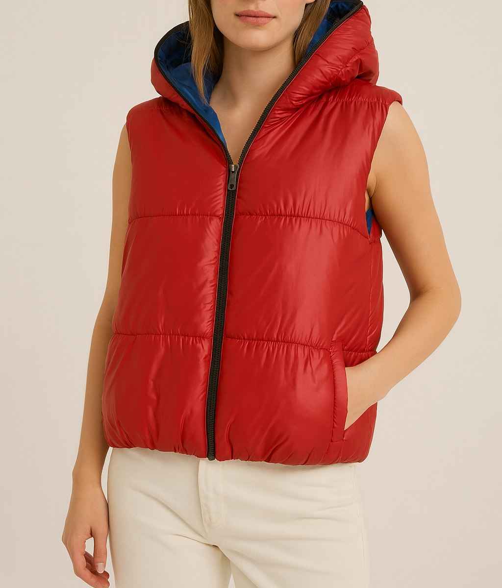 Reversible Hooded Puffer Vest
