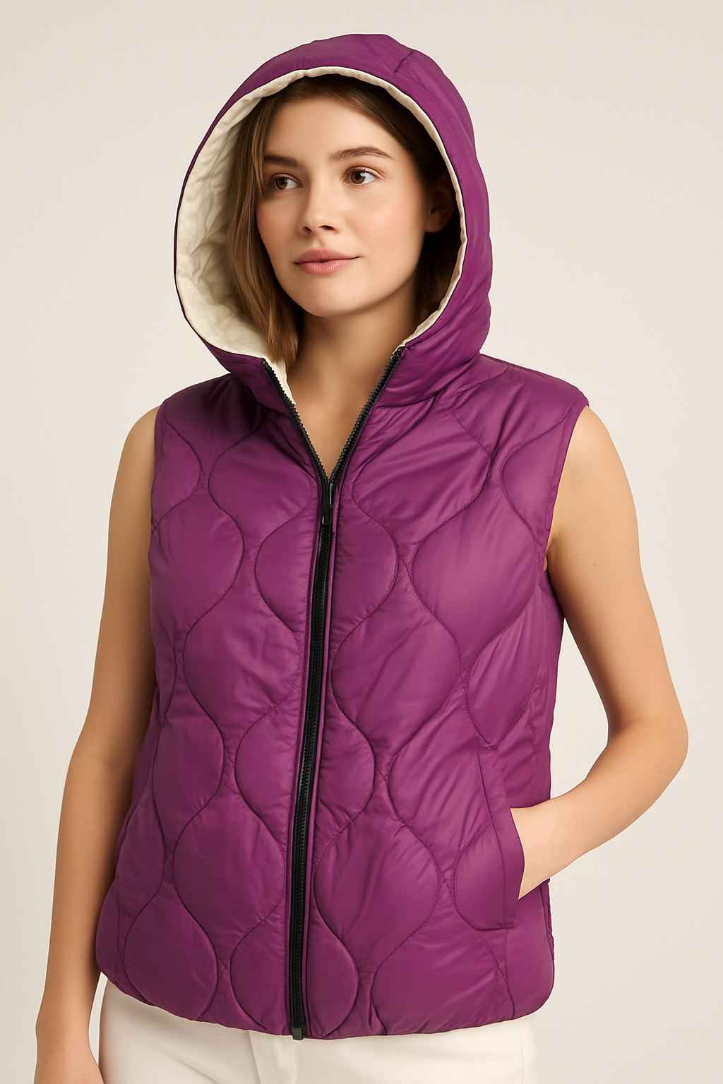 Reversible Hooded Puffer Vest