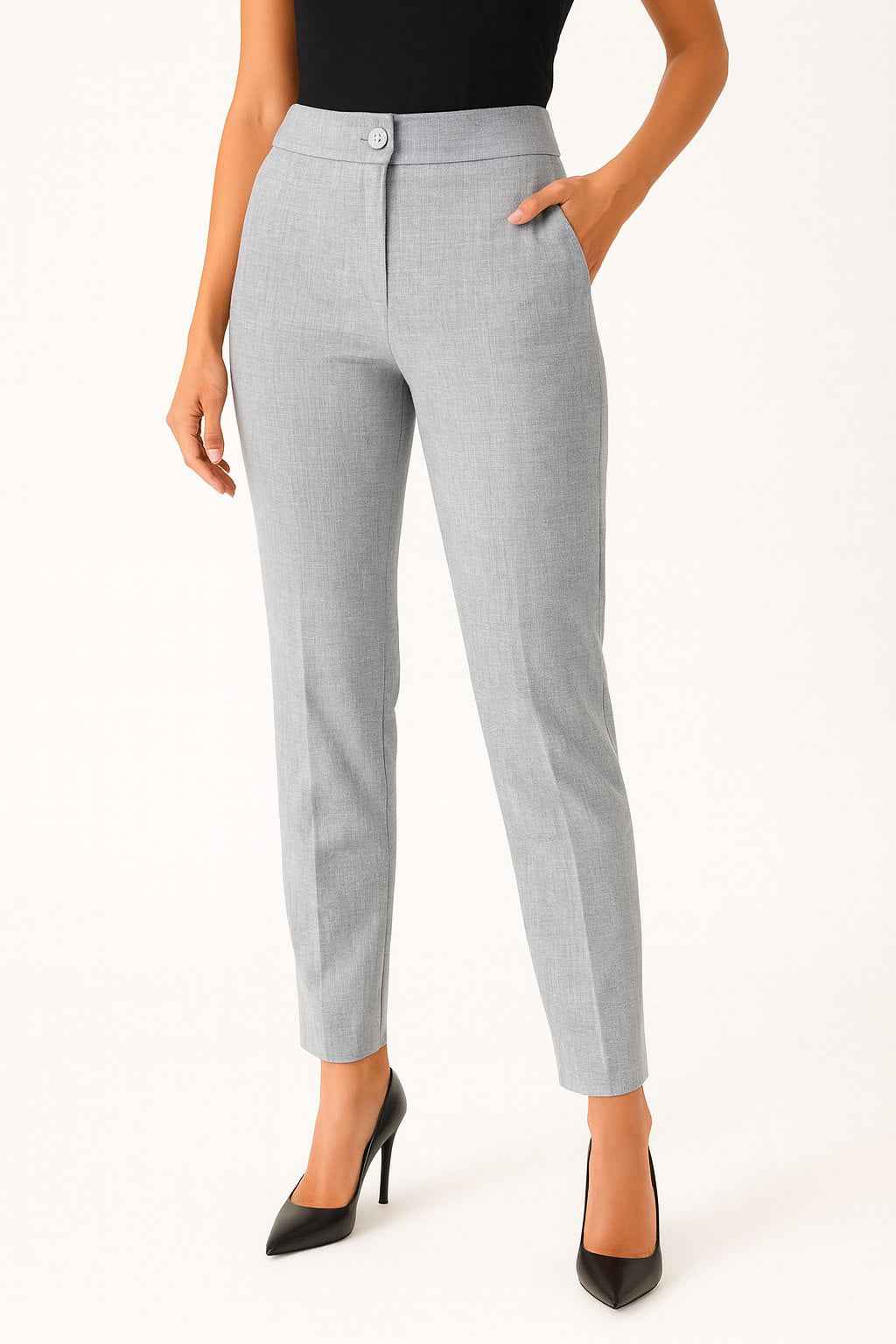 High-Waist Slim Fit Pants