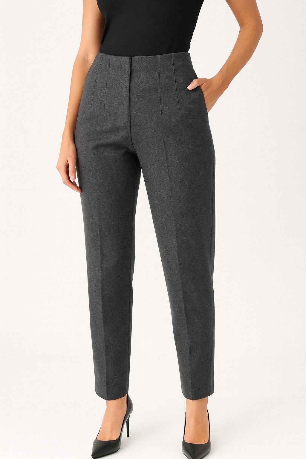 High-Waist Tailored Pants