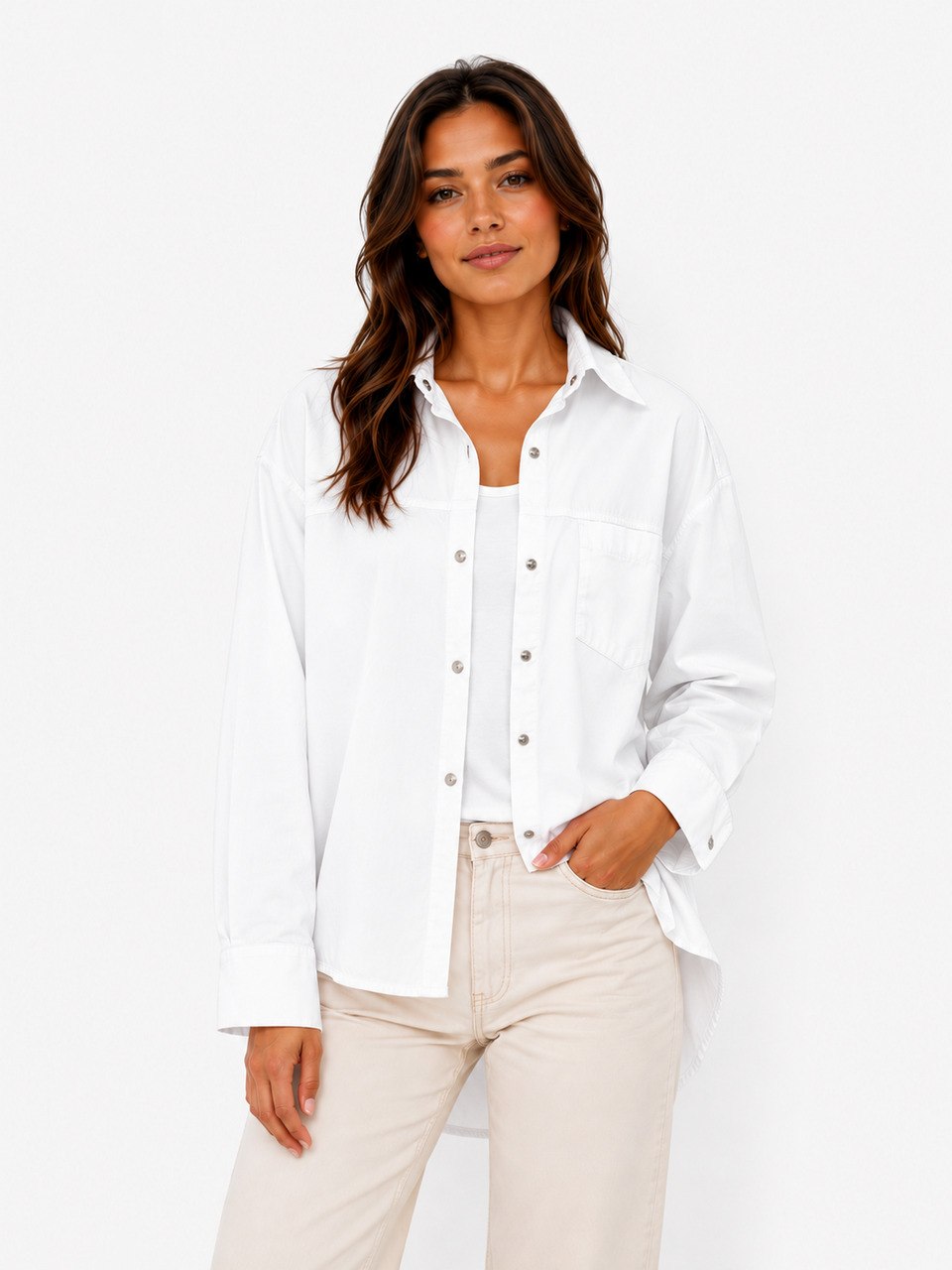 Poplin Shirt & Inner Top Set – ONE MORE women's two-piece set – view 4