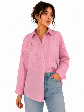 Oversized Bow Detail Shirt