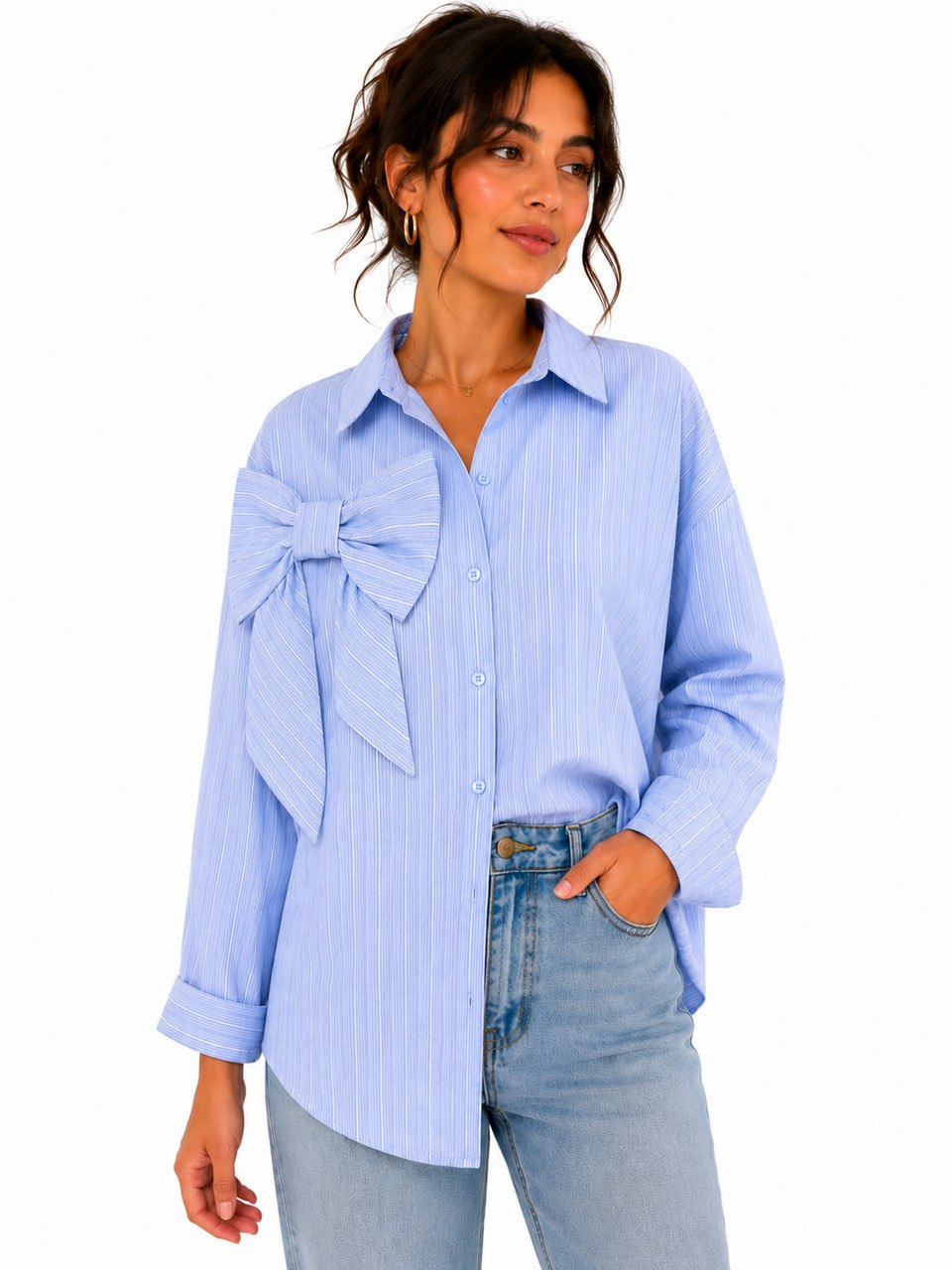 Oversized Bow Detail Shirt