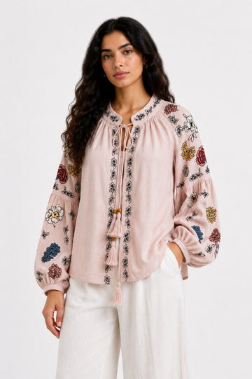 Embroidered Boho Blouse