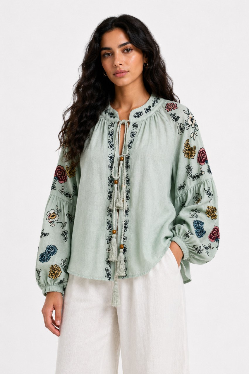 Embroidered Boho Blouse – ONE MORE women's blouse – view 4