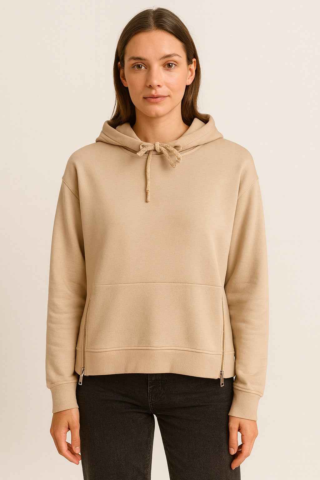 Relaxed-Fit Hoodie with Side Zippers