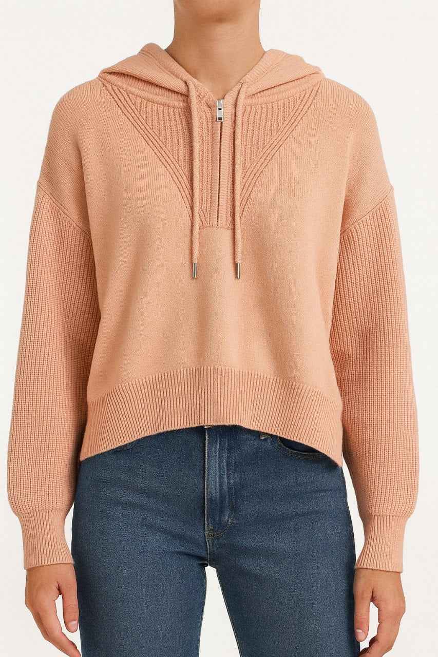 Half Zip Knitted Hoodie
