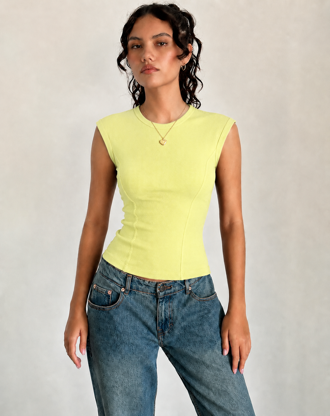 Ribbed Sleeveless Fitted Top