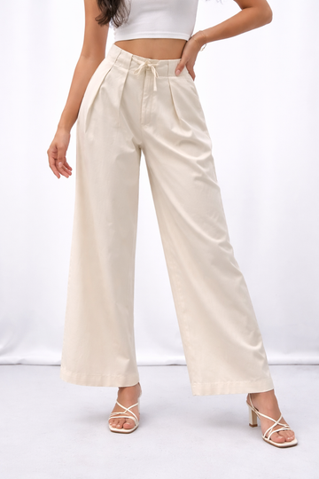 Wide-Leg Drawstring Pants