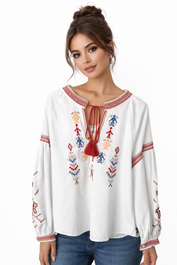 Embroidered Boho Blouse