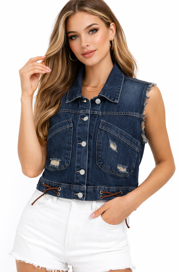 Sleeveless Denim Vest