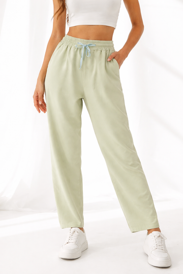 Straight-Leg Pants with Elastic Waist
