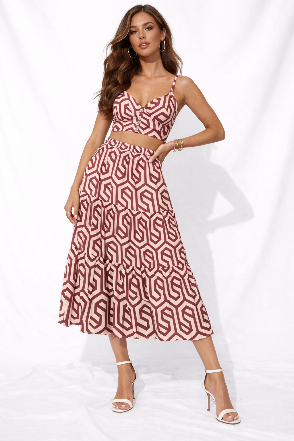 Geometric Two-Piece Midi Set