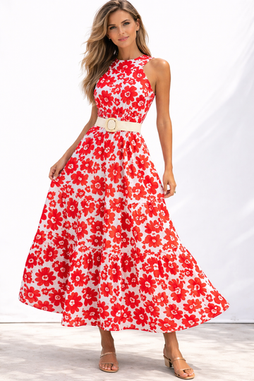 Floral Halter Maxi Dress – Summer Chic Style