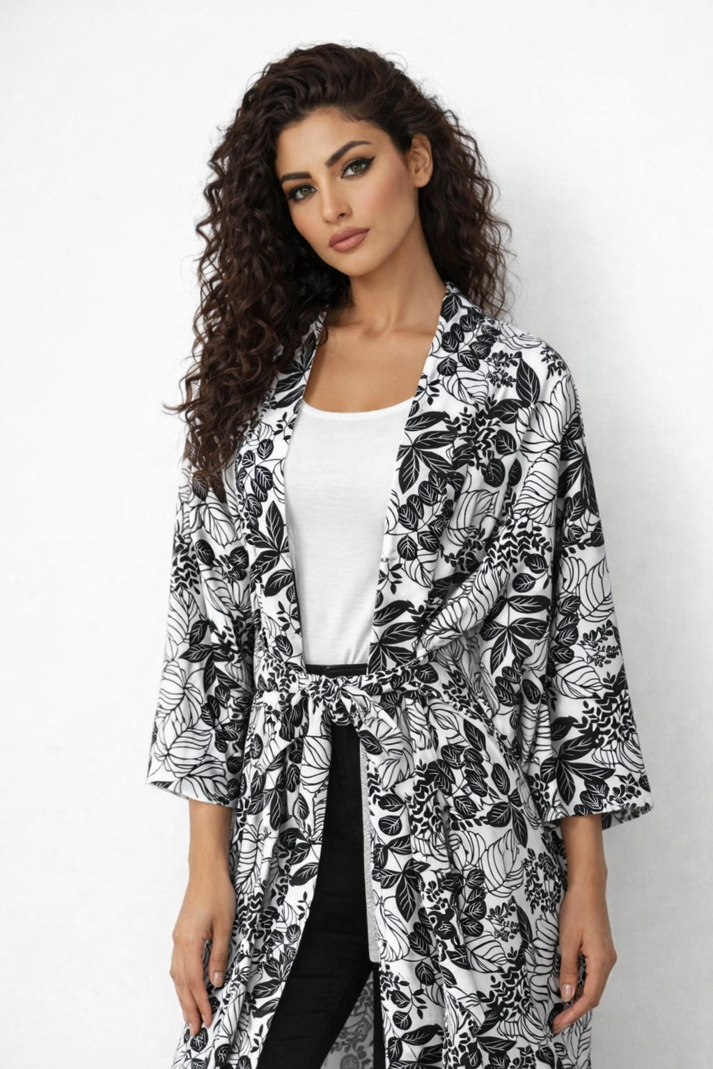 Floral Print Kimono Robe