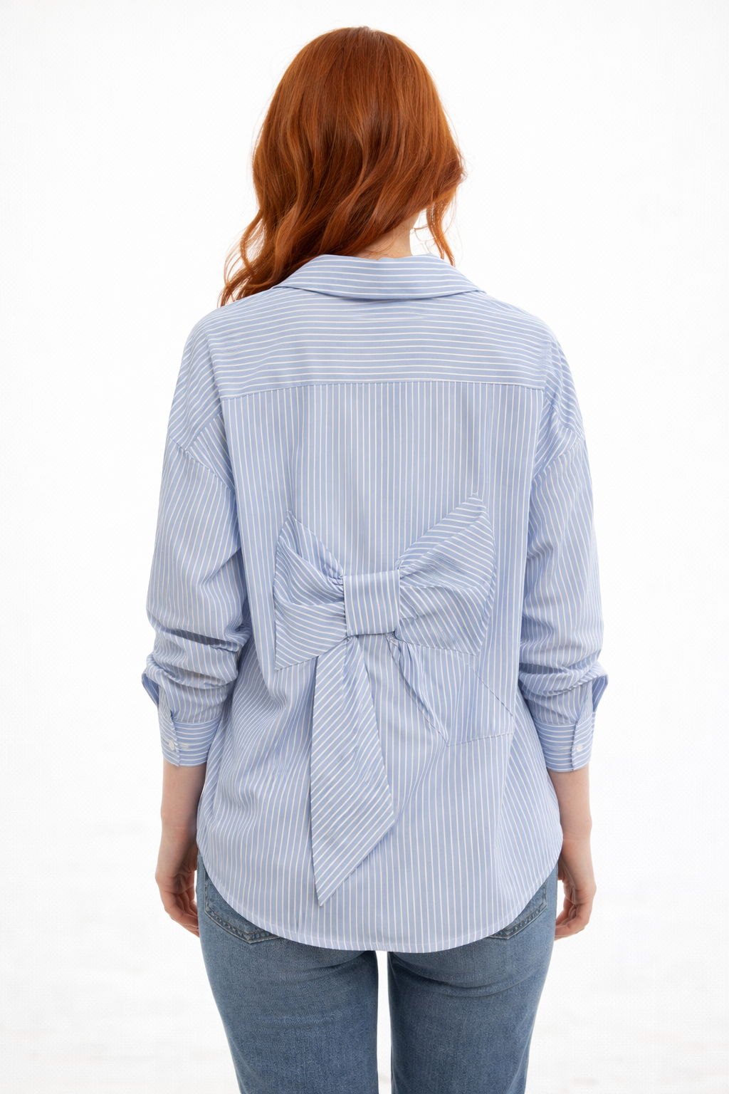 Striped Shirt with Back Bow – ONE MORE women's shirt – view 6
