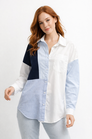 Color-Block Casual Shirt