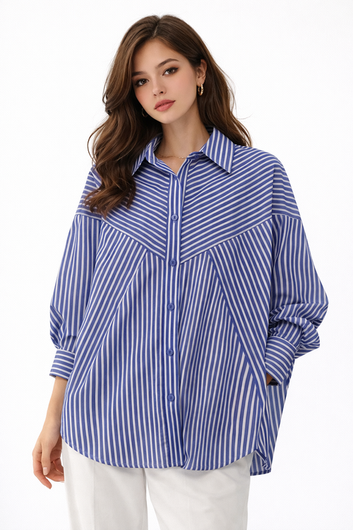 Striped Oversized Shirt – ONE MORE women's shirt