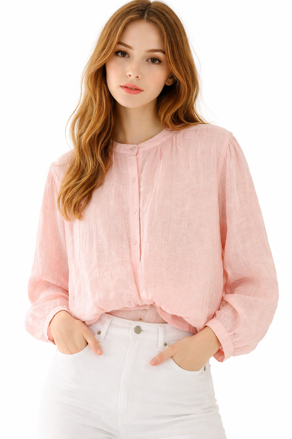 Linen Cropped Blouse