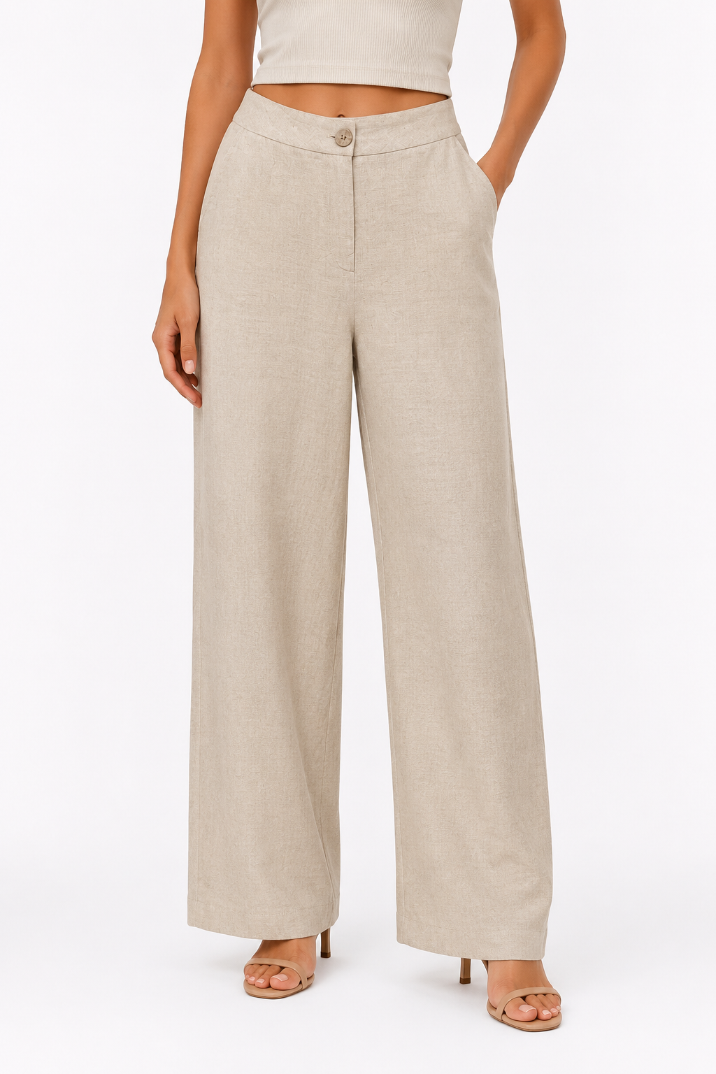Oversized Linen Wide-Leg Pants