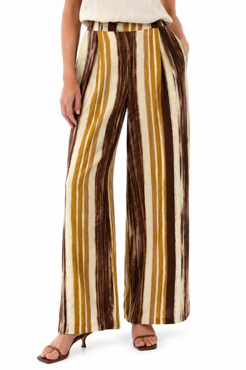 Viscose Wide-Leg Printed Pants