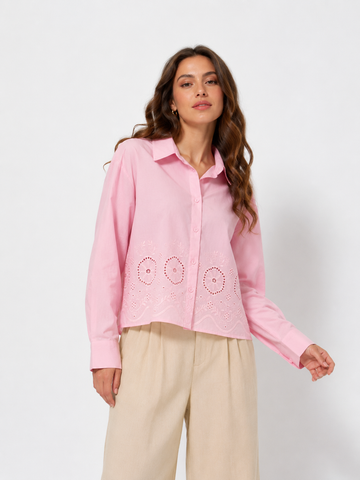 Embroidered Cropped Shirt
