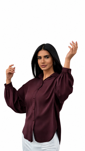 Twist Back Detail Button-Down Blouse