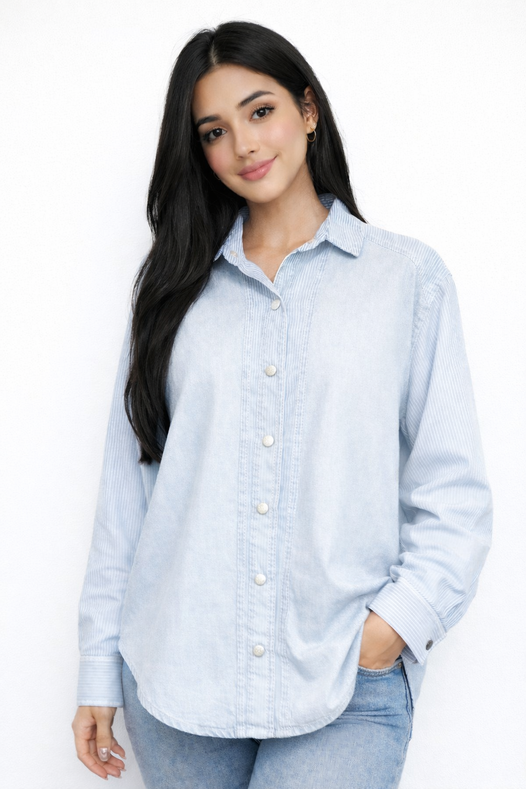 Women’s Denim Shirt with a Modern Elegant Design